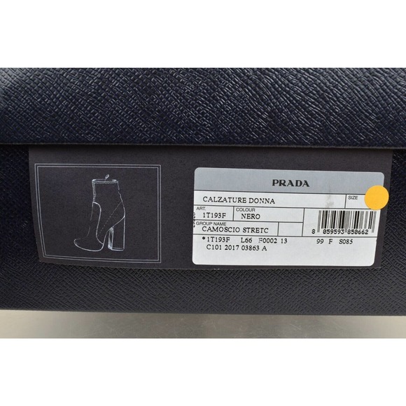 PRADA 1T193F BLACK SUEDE SHORT ANKLE ZIPPER CLASSIC PUMPS BOOTS 40 $975 ITALY - Picture 12 of 12